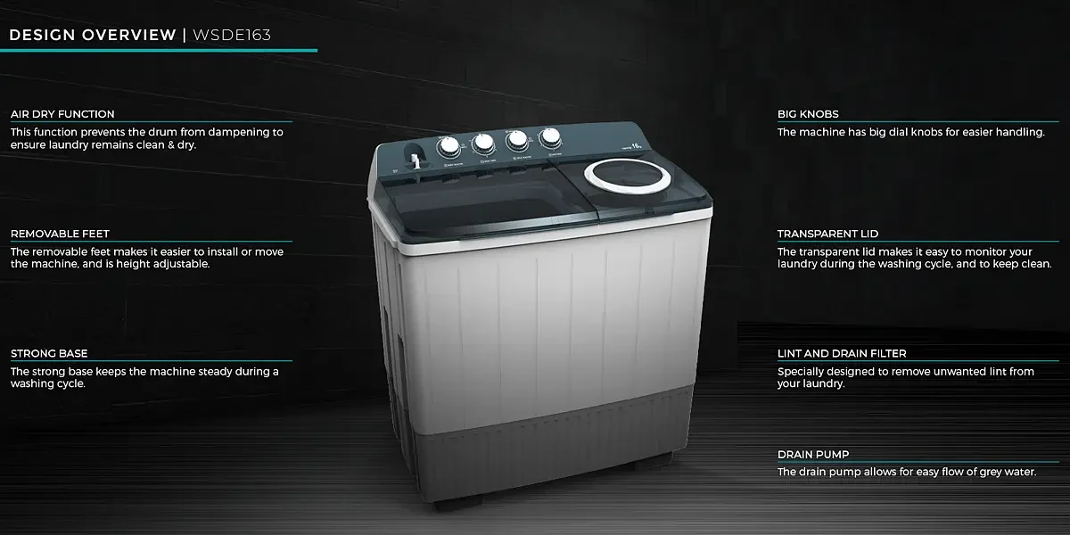 Hisense 16kg Semi-Automatic Washing Machine — 1