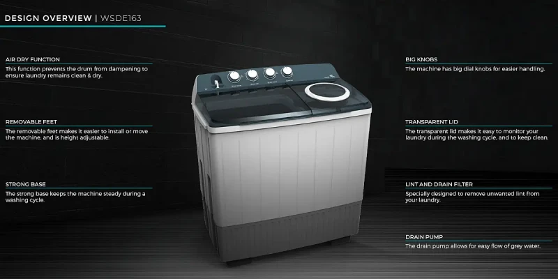 Hisense 16kg Semi-Automatic Washing Machine